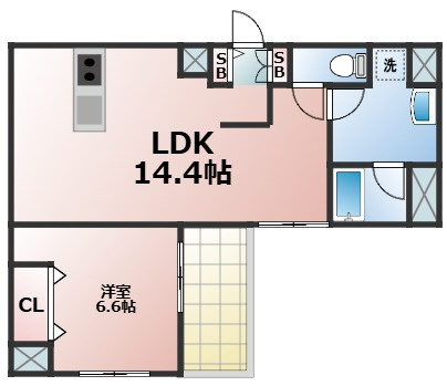 【間取り】 | グランエクラ勝山南　仲介手数料無料