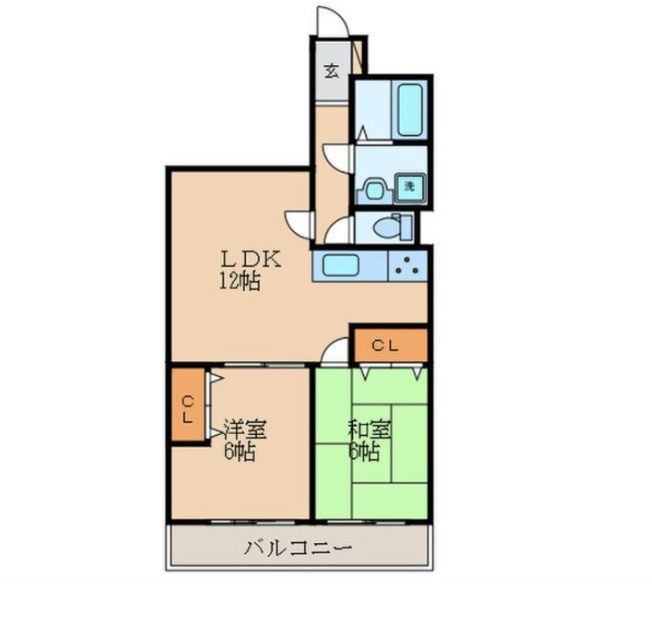パステル12の間取り|２LDKの間取りです