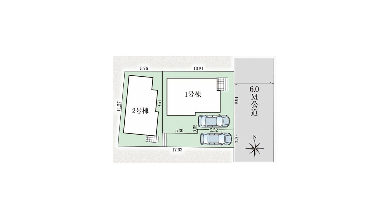 昭島市上川原町２期　１号棟の区画図