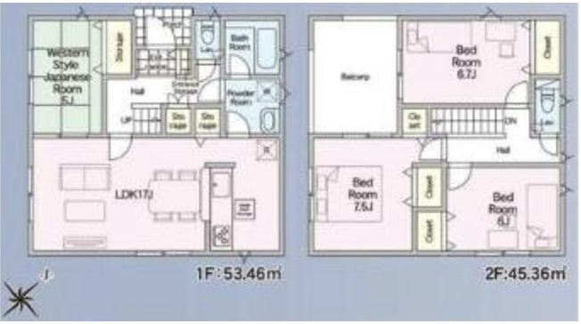 【間取り】 | 宮代町百間第8 Ⅱ期　新築戸建　全9棟　17号棟