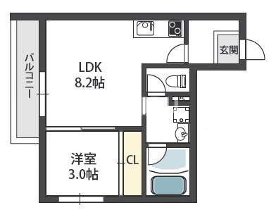 グレースコート蒲生の間取り