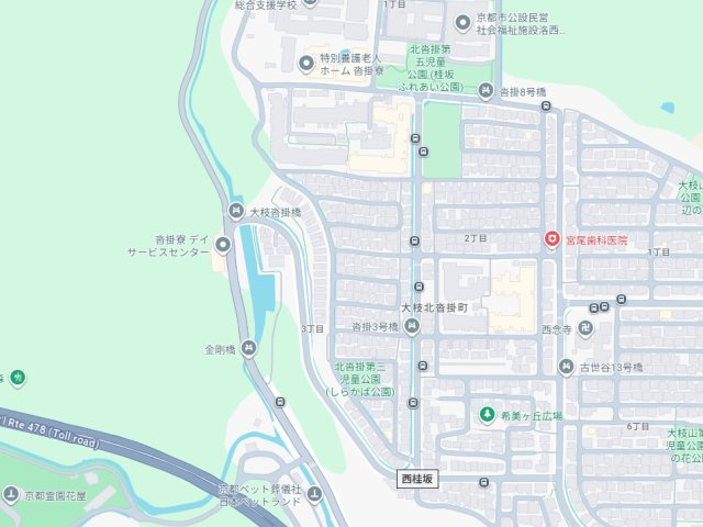 ★京都市西京区大枝北沓掛町　新築一戸建ての地図
