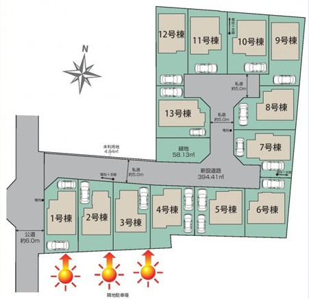 西東京市芝久保町3丁目　新築一戸建　西武新宿線　花小金井の区画図