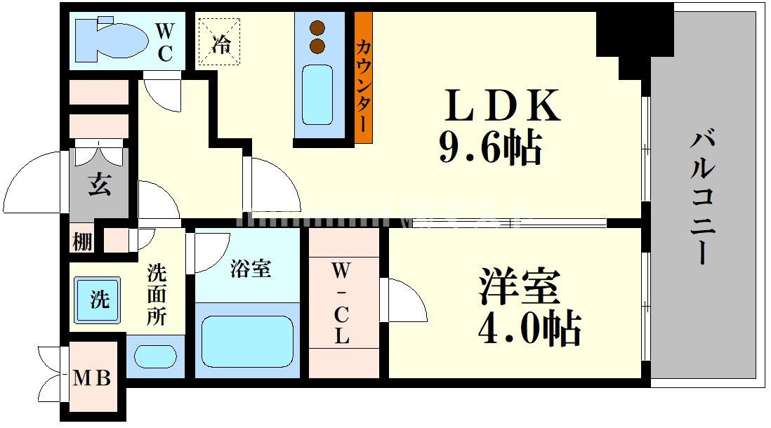 クレストコート靱公園ＴＨＥＣＬＡＳＳの間取り