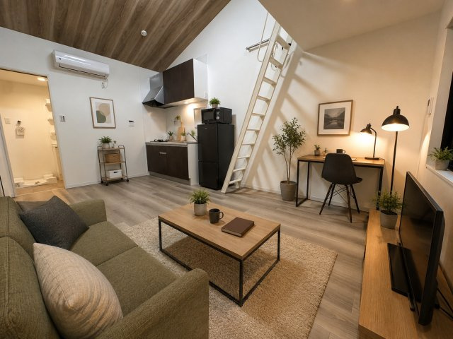 KICHI和泉市上町の居間・リビング|KICHI和泉上町　リビング　※掲載画像の一部はAIによるホームステージングイメージです。実際には家具・家電は設置されておりません。