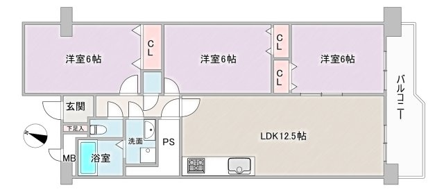 矢田川パークハウスA棟の間取り