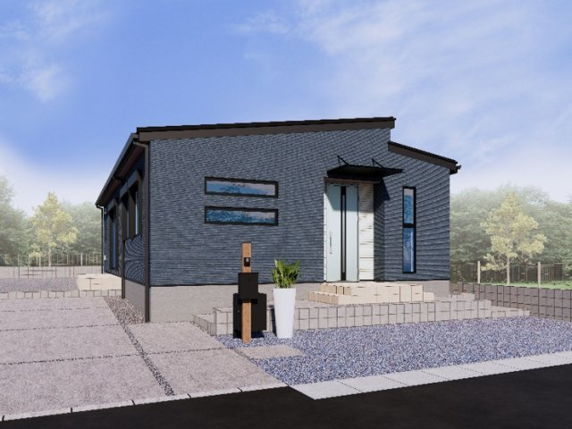 新築　高崎市引間町 全2区画　2号棟の玄関|ポストと一体型のTVモニターホンでセキュリティ安心！嬉しい宅配ボックス付き♪