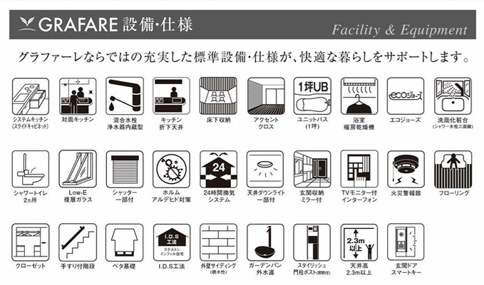 グラファーレ千葉市若葉区加曽利町８期の居間・リビング|建築施工例