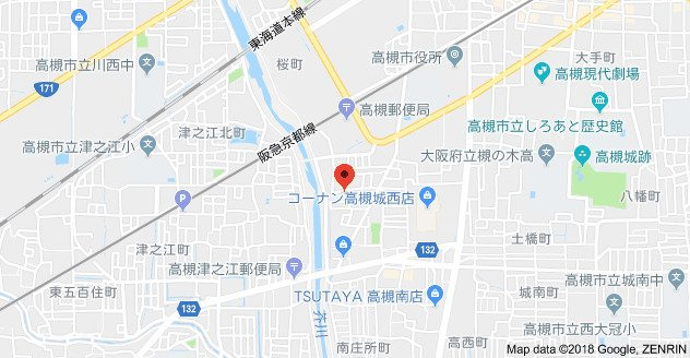 高槻市中川町の賃貸マンションの地図