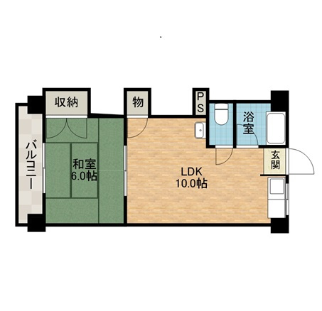 高槻市中川町の賃貸マンションの間取り