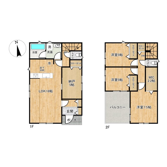 枚方市 楠葉野田　第２　新築 一戸建　1号棟の間取り|1号棟 3LDK＋S＋WIC、価格4180万円、敷地面積117.94㎡、延床面積103.27㎡
※図面と現状が異なる場合、現況を優先とします。