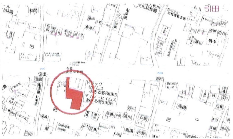 あきる野市引田　売地の地図