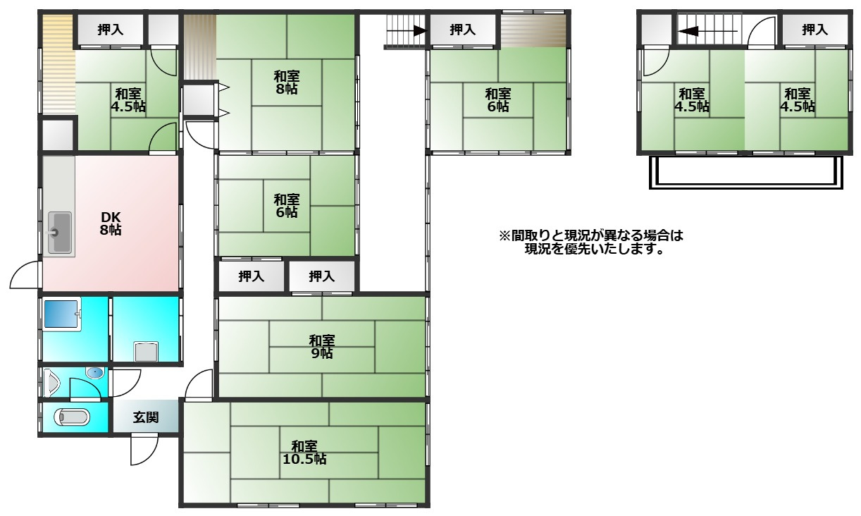 鏡町下有佐戸建ての間取り