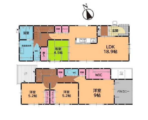 古賀市久保第4-2棟（1号棟）の間取り