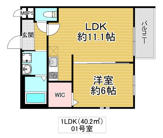大阪市城東区東中浜５丁目のアパートの間取り