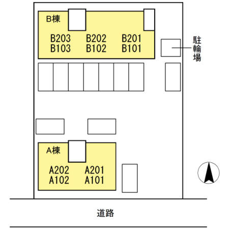 フローレスかおりA/B　B棟の区画図