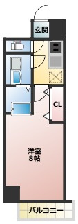 S-RESIDENCE江坂Alegriaの間取り