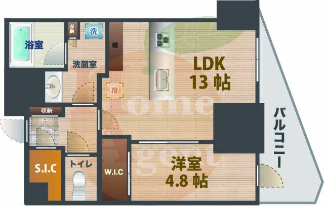 【間取り】 | パークタワー東中野グランドエア | 1LDKのお部屋です。