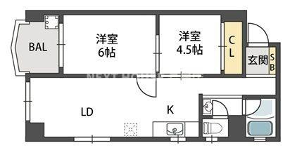 ハイツ粟新の間取り