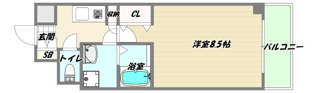 大阪市淀川区西中島２丁目の賃貸マンションの間取り