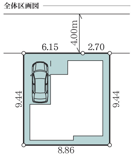 吉川市　大字保　新築戸建　全1棟の区画図|カースペースを確保した全1棟。20帖LDKと屋上スカイデッキ、充実した設備仕様で快適な新生活をサポートします。