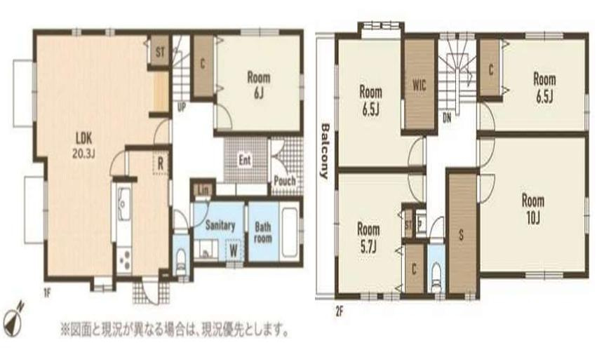 八王子市　片倉町　中古戸建て（5LDK）の間取り|～南西向き4LDK　開放感のある5LDK住宅～