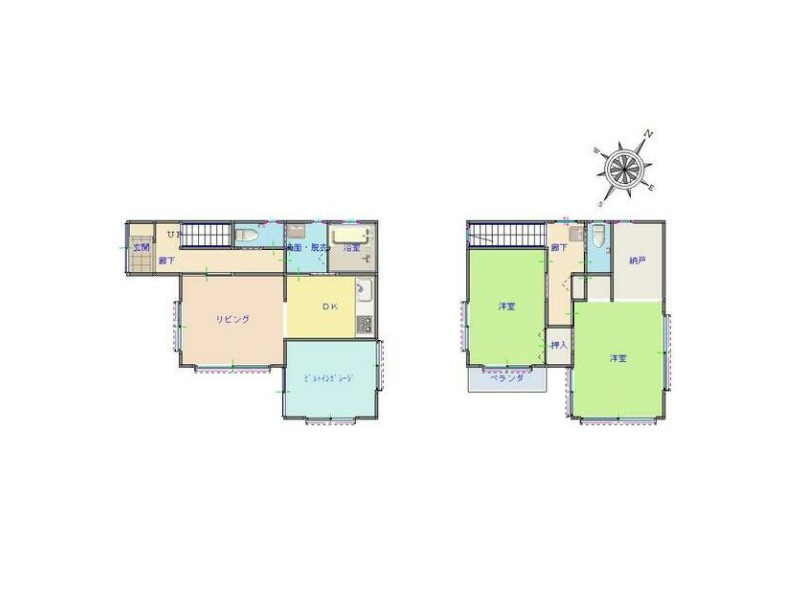 中吉田　売戸建て中古住宅の間取り