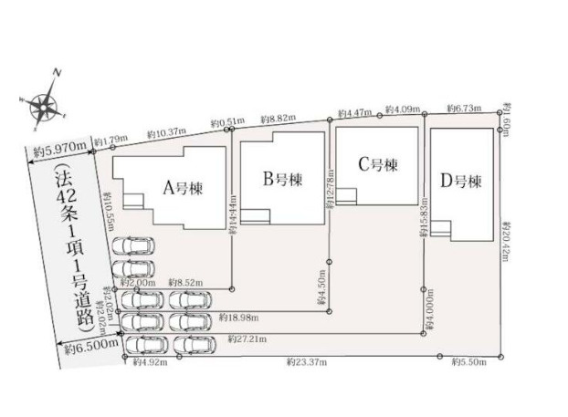 新築戸建　清水町徳倉１６６２番 　全4棟　B号棟の区画図