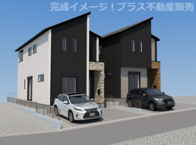 【外観】 | 福岡市博多区月隈6丁目1期　1号棟（全2棟）【仲介手数料無料・0円】 | 完成イメージの外観パースです。