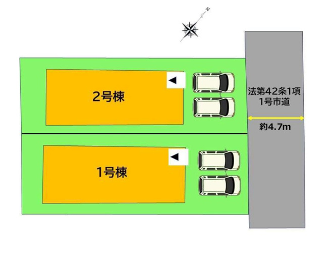 【区画図】 | 福岡市博多区月隈6丁目1期　1号棟（全2棟）【仲介手数料無料・0円】 | 区画図です。1号棟