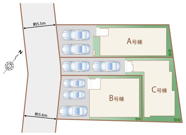 南風原町新川（全3棟）C号棟の区画図|C号棟　