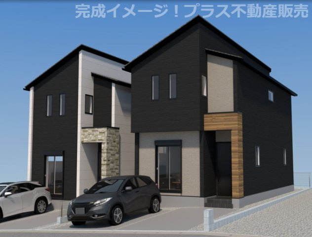 【外観】 | 福岡市博多区月隈6丁目1期　2号棟（全2棟）【仲介手数料無料・0円】 | 完成イメージの外観パースです。