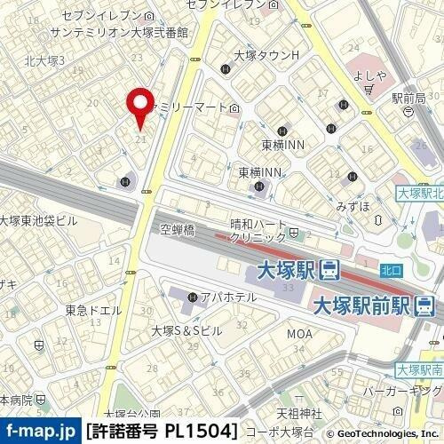 アベニール大塚の地図| 
