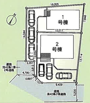【区画図】 | 平塚市南金目　全２棟　新築住宅