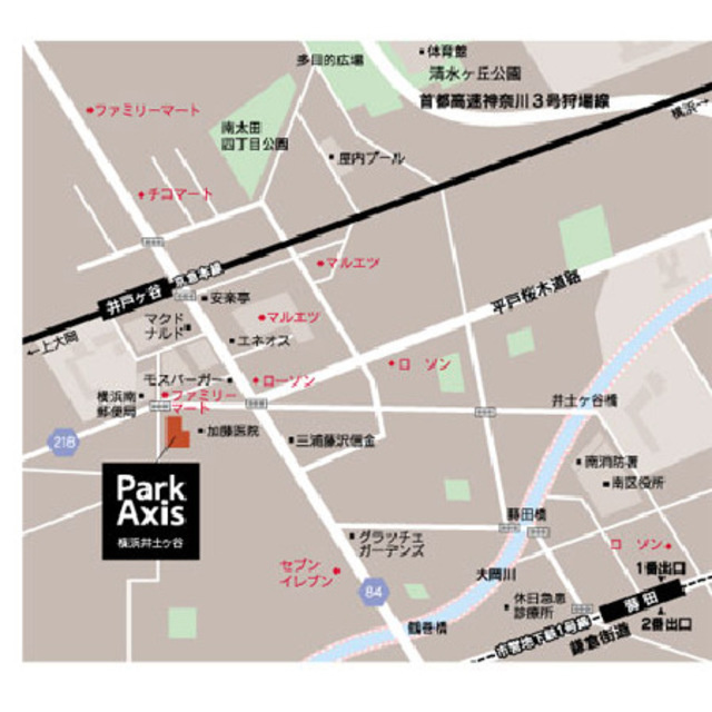 パークアクシス横浜井土ヶ谷の地図