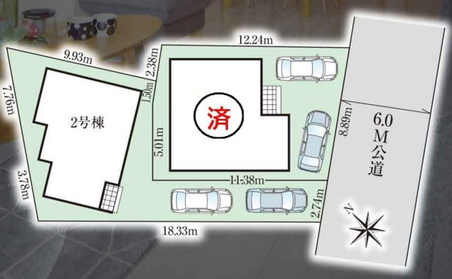 流山市向小金３丁目新築戸建【向小金小学校：3分】の区画図|区画配置図