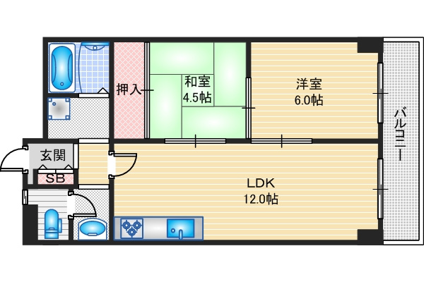 【間取り】 | グリーンハイツ紫明園