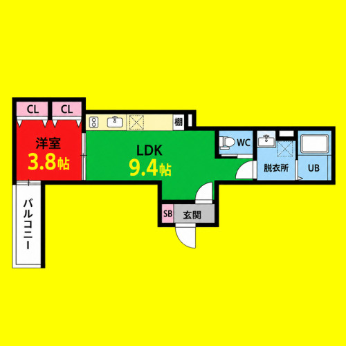 LOTUS(ロータス)　名古屋市賃貸　仲介手数料無料の間取り