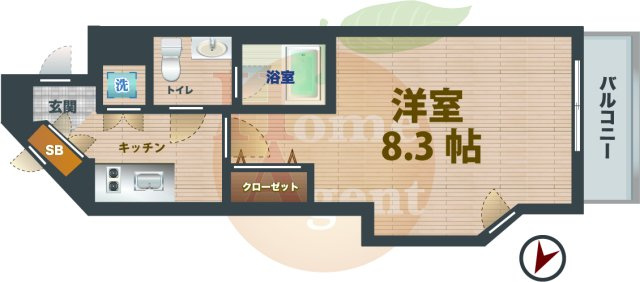 【間取り】 | プレール・ドゥーク西新宿Ⅱ | 1Kのお部屋です。