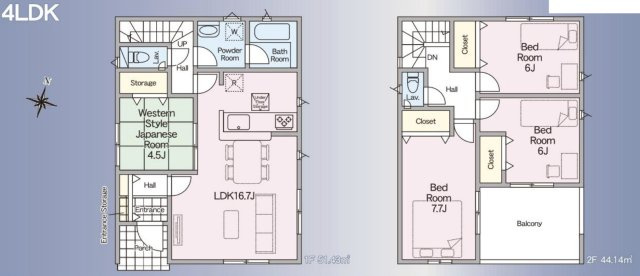 【間取り】 | 幸手市中　CRADLE GARDEN　新築戸建　全1棟　1号棟