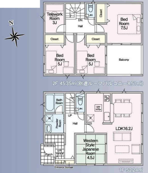 【間取り】 | 幸手市上高野第9 CRADLE GARDEN　新築戸建　全2棟　1号棟