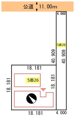 【区画図】 | 【商談中】◆収益物件◆治水町5-26.28借家①② ２棟一括