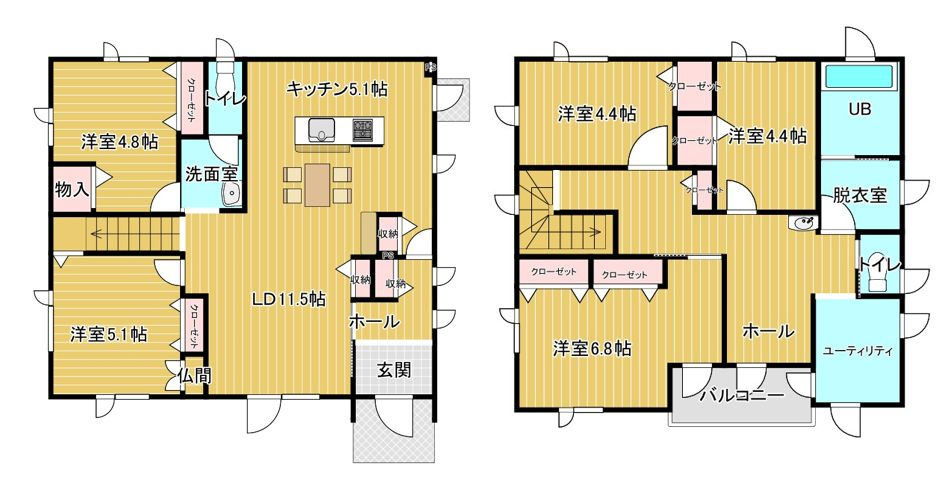 名取市愛島台の間取り
