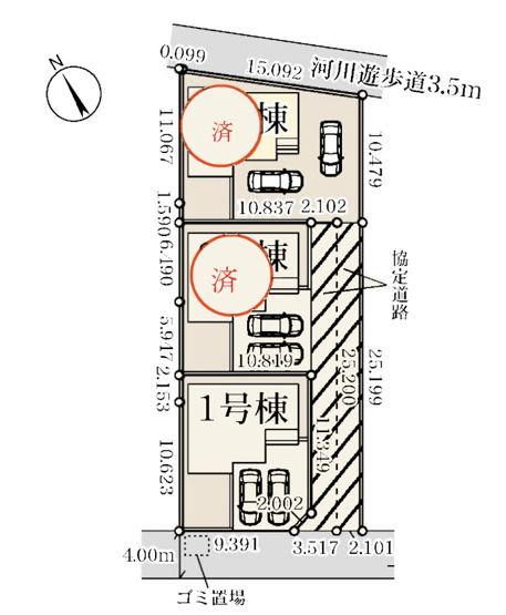 【区画図】 | 宮代町川端　新築戸建　全3棟　1号棟