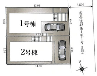 【区画図】 | 【仲介手数料無料！！】府中市小柳町5丁目　新築戸建て（全2棟）1号棟　4780万円