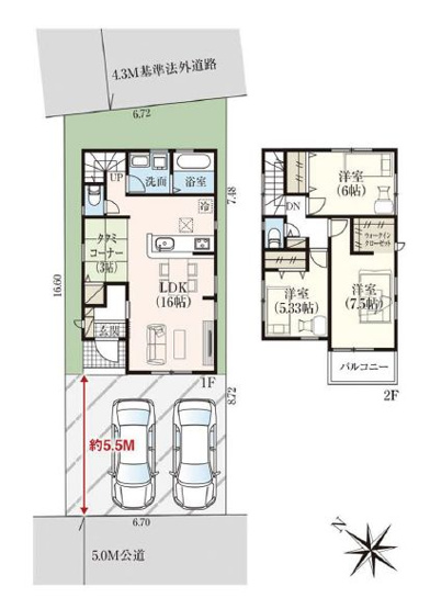 【間取り】 | 東久留米市柳窪４丁目　中古戸建て | 3LDK・土地面積113.21ｍ2・建物面積87.07ｍ2