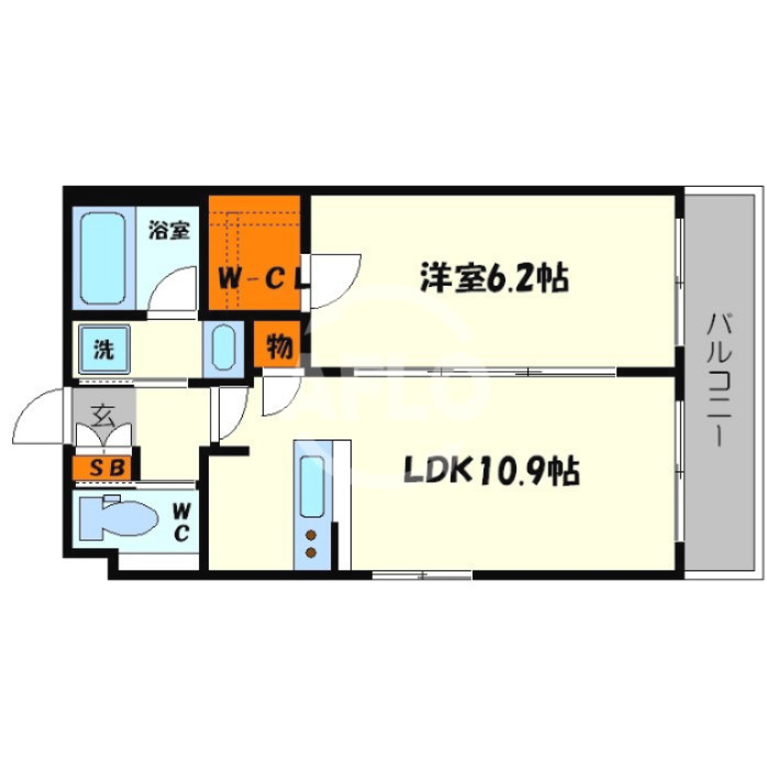 クリスタルグランツ谷町の間取り|クリスタルグランツ谷町　開放感ある間取り