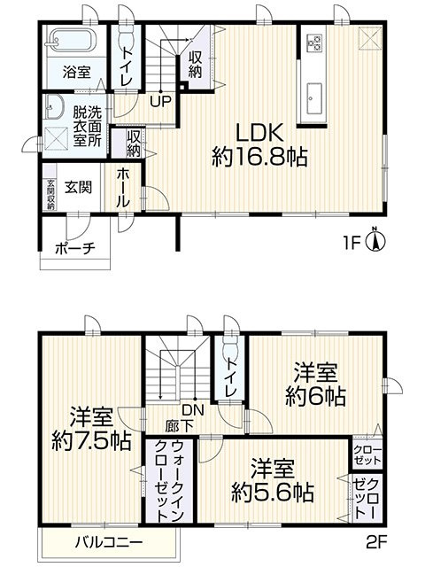 リフォーム　中古戸建　岐阜市茜部本郷3丁目　平成29年築の間取り