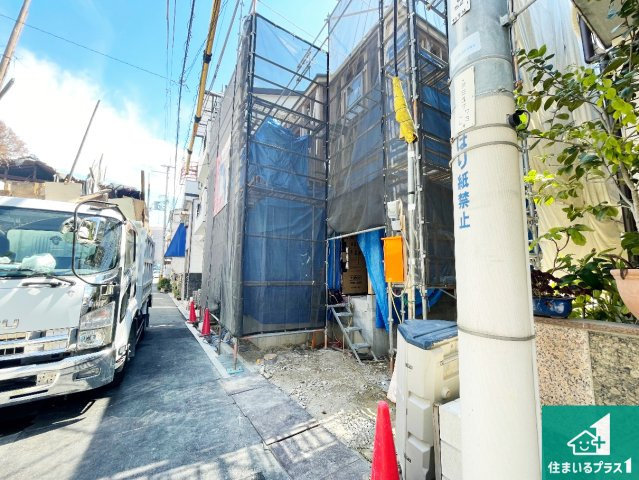 豊中市夕日丘　第1期　新築一戸建ての外観|現在の進捗状況です！順調に作業進行中、完成が待ち遠しいです！詳細の間取り等、お気軽にお問い合わせください！