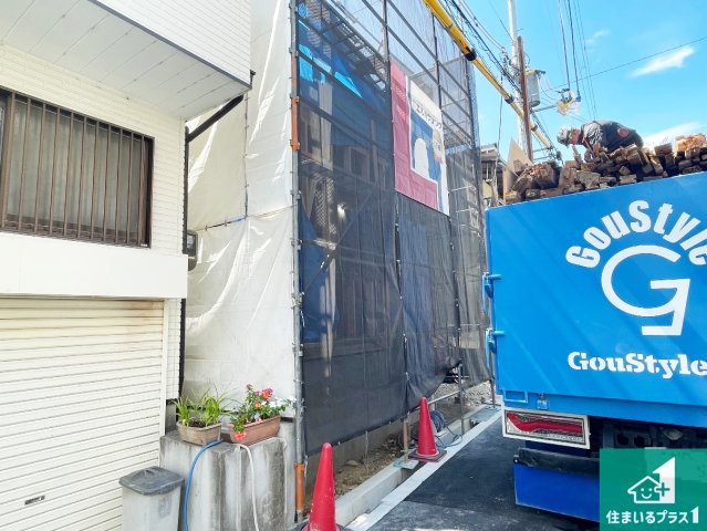 豊中市夕日丘　第1期　新築一戸建ての外観|現在の進捗状況です！順調に作業進行中、完成が待ち遠しいです！詳細の間取り等、お気軽にお問い合わせください！